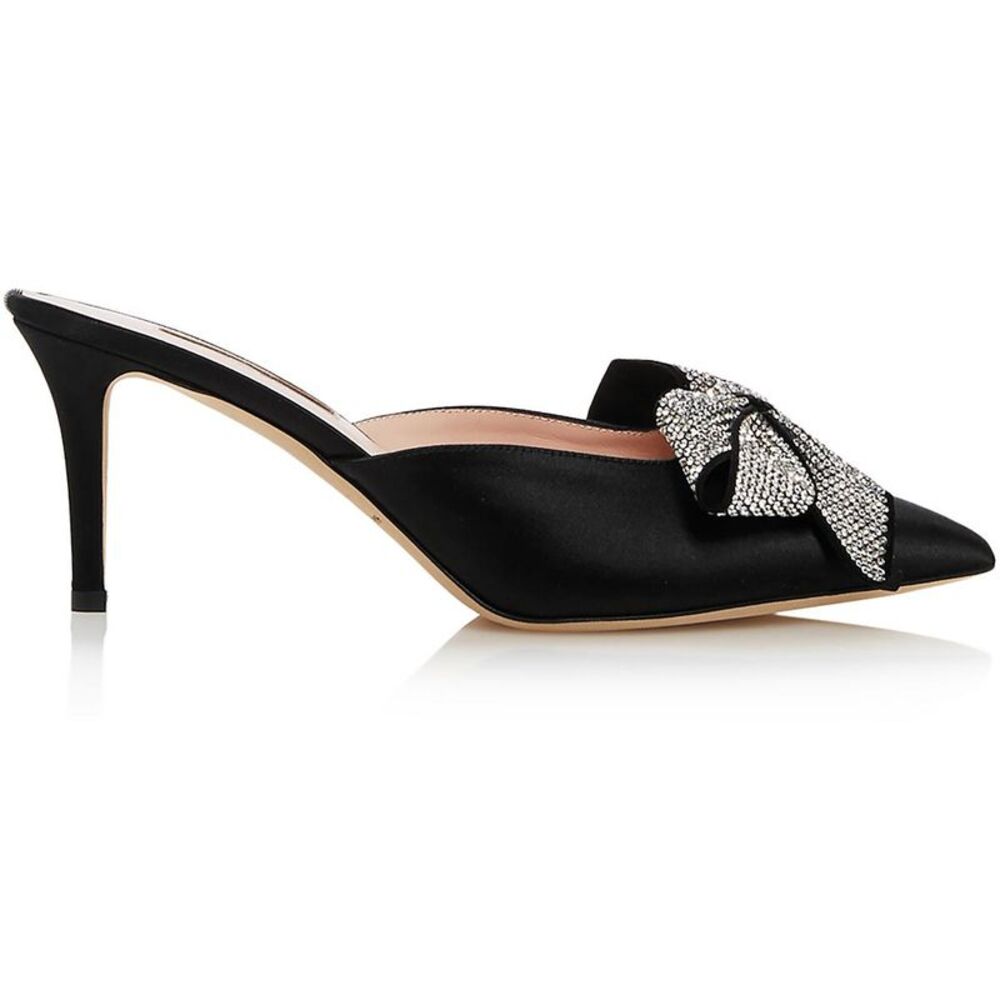 SJP by Sarah Jessica Parker Womens Paley Black Satin Slip On Mules Shoes New - Picture 2 of 3